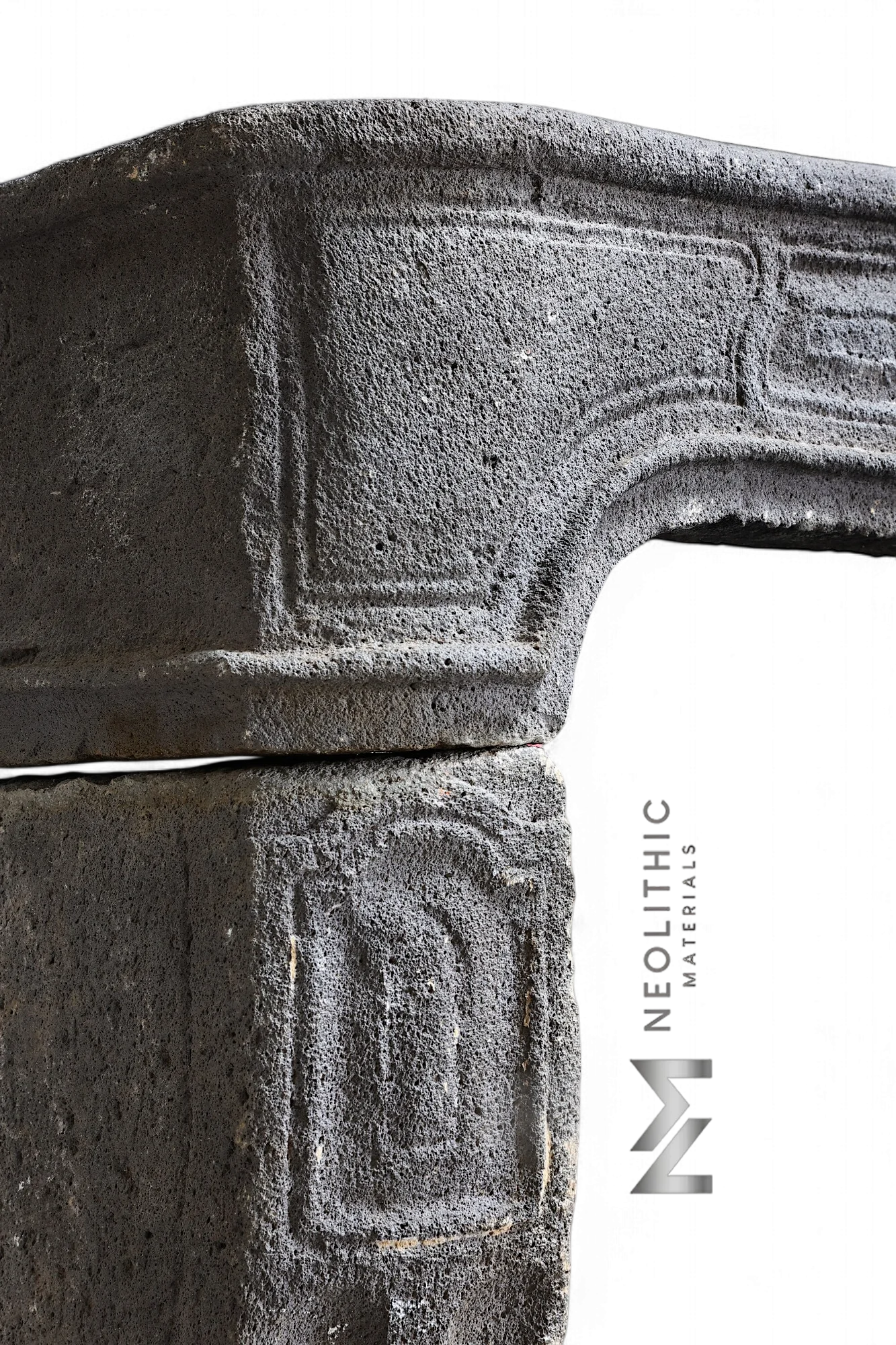 Antique Lava Stone Fireplace Mantel Louis XV Style - Image 5